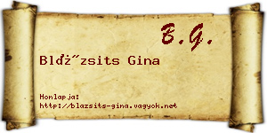 Blázsits Gina névjegykártya